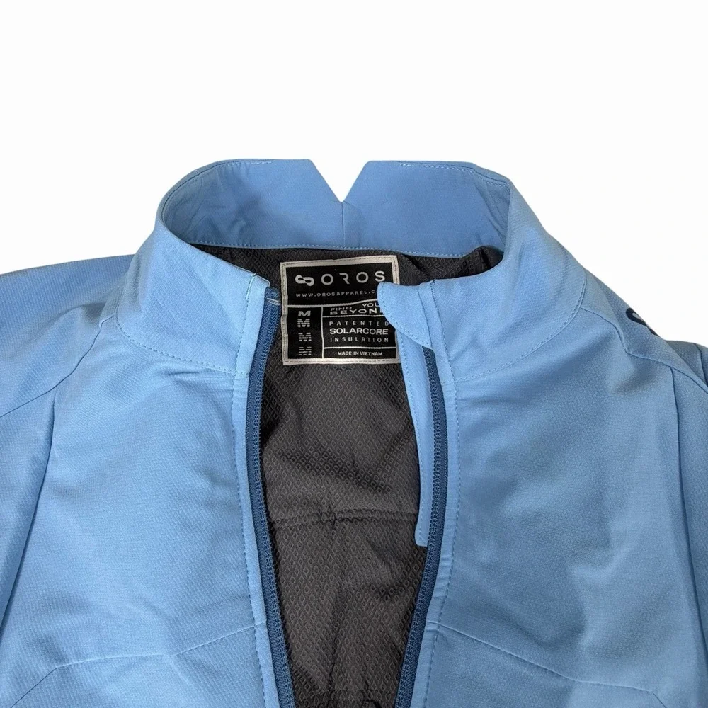 Oros Itinerant Full Zip Jacket Soft Shell Water Repellent Blue Size M Solarcore